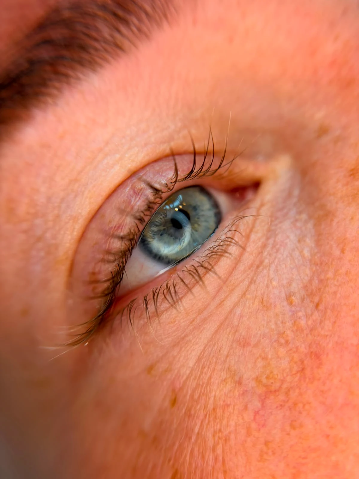 Close-up van het oog voor de Infralash behandeling bij By Shay